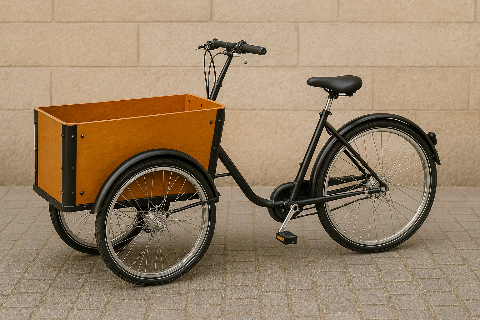 Photo d'un vélo-cargo triporteur